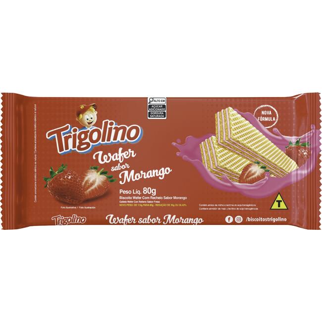 Biscoito Wafer Trigolino Morango 80g