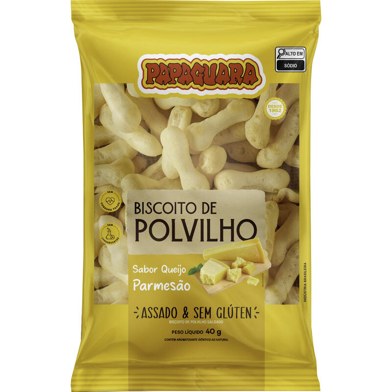 Biscoito de Polvilho Papaguara Queijo Parmesão 40g