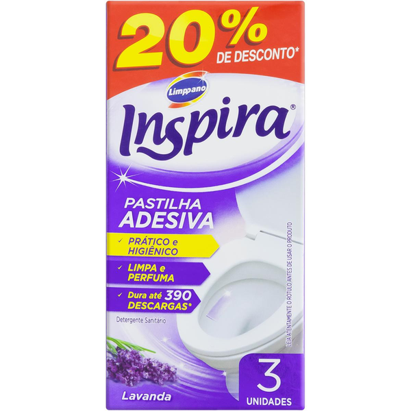 Desodorizador Sanitário Inspira Pastilha Adesiva - Lavanda - Com 3 Pastilhas