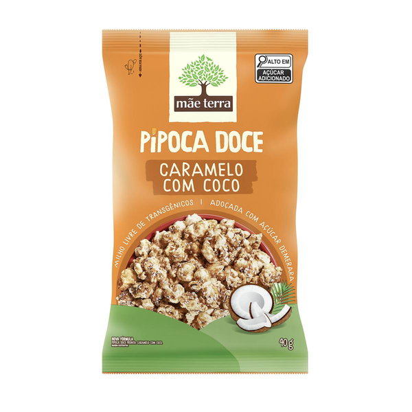 Pipoca Doce Pronta Orgânica Mãe Terra Nupoca Mascavo com Coco 40g