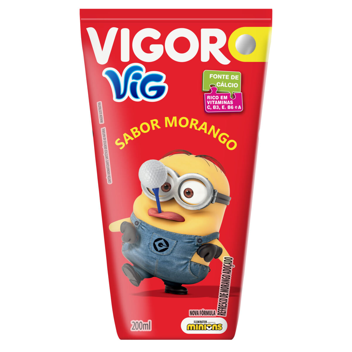 Refresco Adoçado Morango Minions Vigor Vig Caixa 200ml