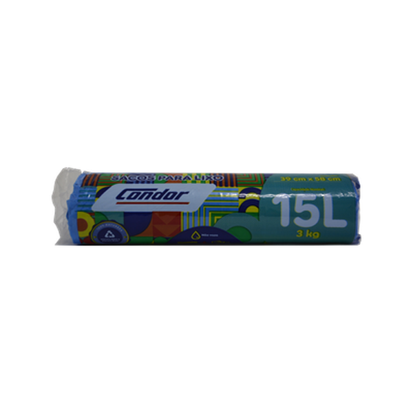 Saco para Lixo Condor 15 Litros - Azul - Com 40 Sacos