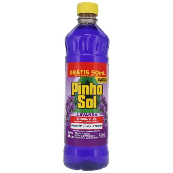 Desinfetante Pinho Sol Leve 500ml, Pague 450ml - Lavanda