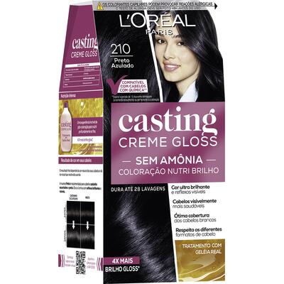 Tintura Casting Gloss L'Oréal 210 Preto Azulado Kit