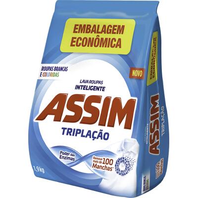 Lava Roupas em Pó Assim Tripla Ação 1,9kg