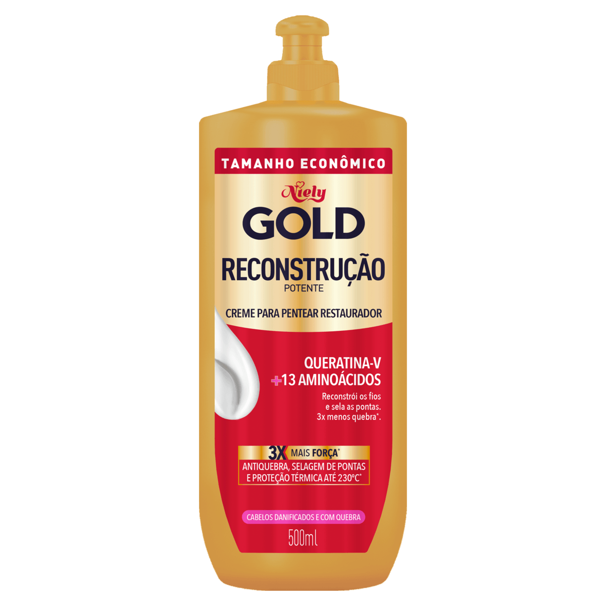 Creme para Pentear NIELY GOLD Reconstrução 500ml