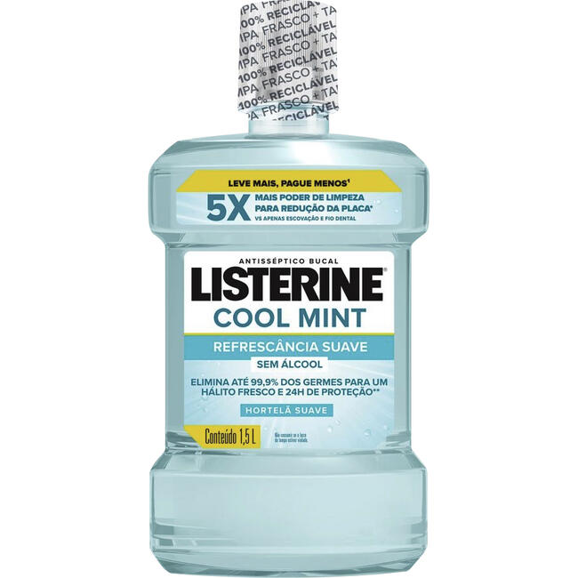 Antisséptico Bucal Listerine Cool Mint Zero 1,5L