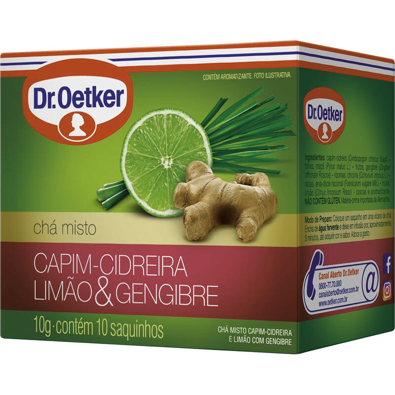Chá DR OETKER Capim-Cidreira,Limão & Gengibre 10g