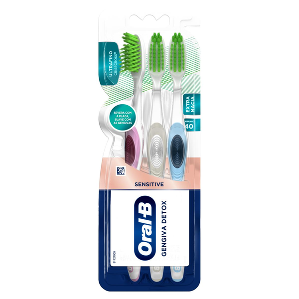 Escova Dental Oral-B Gengiva - Detox - Com 3 Escovas