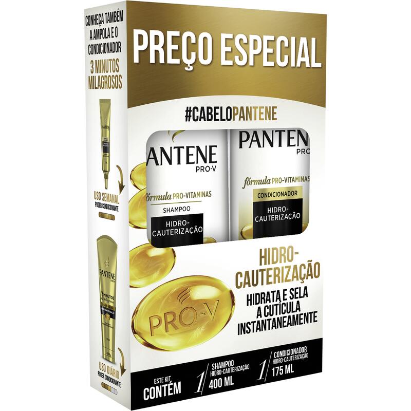 Kit Pantene Shampoo 400ml+Cond 175ml Hidro-Cauterização