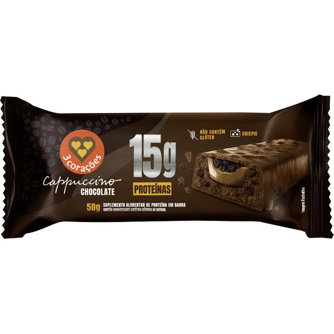 Barra Proteica 3 Corações 50g - Chocolate