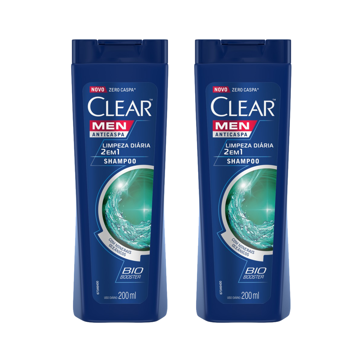 Kit Clear com 2 Shampoos Anticaspa Limpeza Diária 2 em 1 200ML Cada