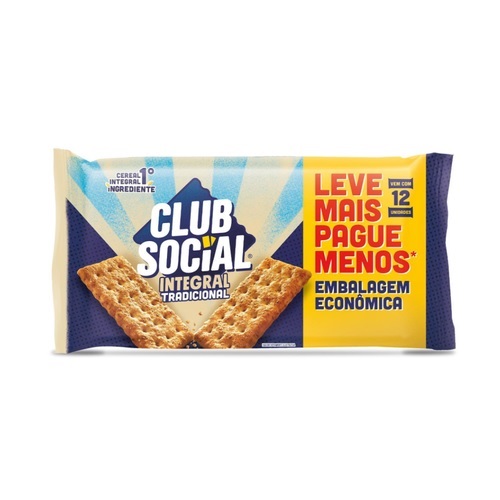 Biscoito Salgado Club Social integral embalagem econômica 288g