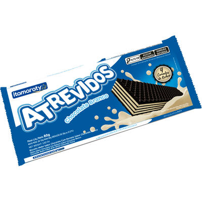 Biscoito Wafer Atrevidos Chocolate Branco 80g