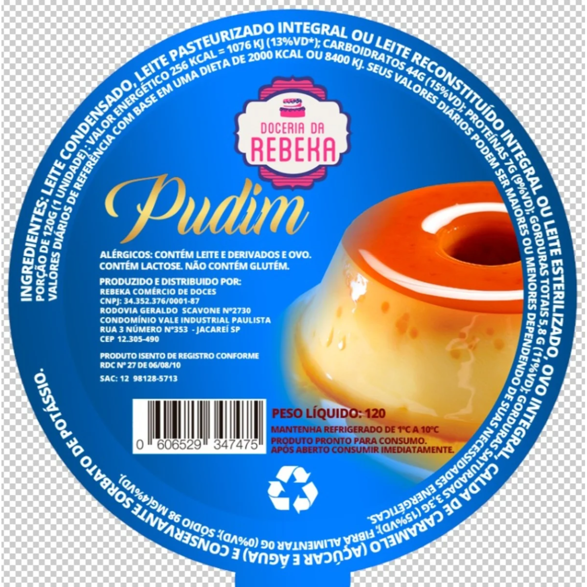 Sobremesa Láctea REBEKA Pudim com Calda de Caramelo 120g