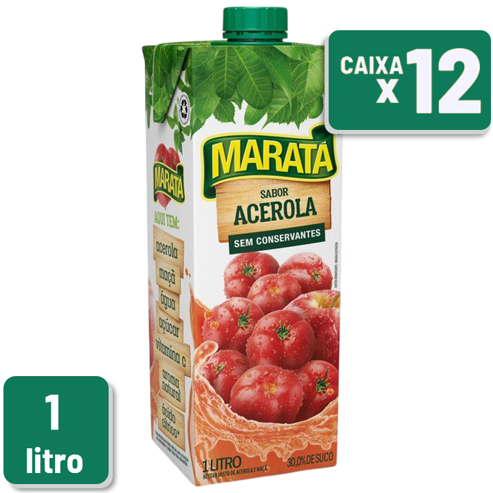 Néctar Maratá Acerola Tetra Pak 1L Caixa C/ 12 Un