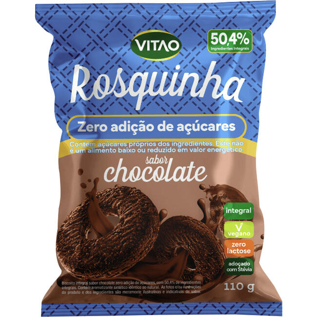 Biscoito Rosquinha Zero Vitao Integral Chocolate 110g