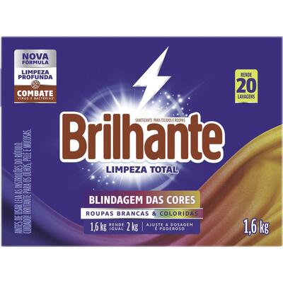 Sanitizante em Pó Brilhante Limpeza total 1,6kg