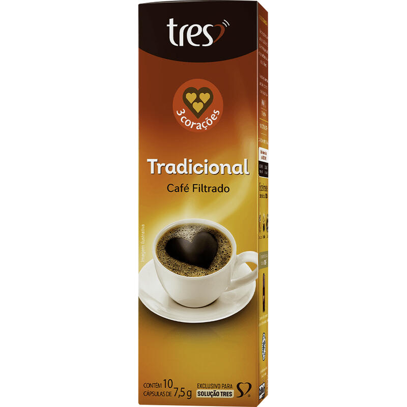 Capsula de Café Filtrado Gourmet 3 Corações 10 unid
