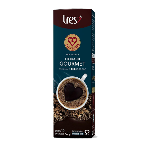 Capsula de Café Filtrado Gourmet 3 Corações 10 unid