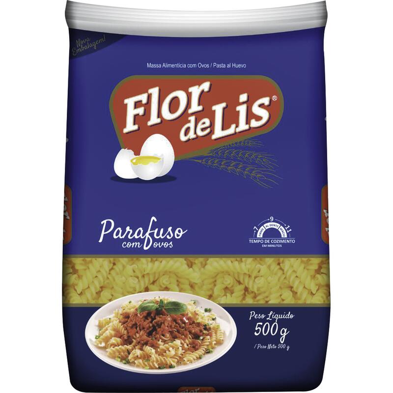 Macarrão com Ovos Parafuso FLOR DE LIZ Pacote 500g