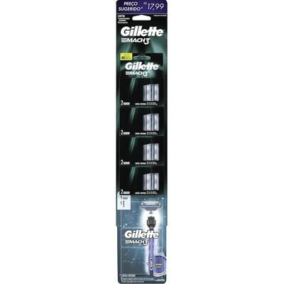 Carga Gillette Mach3 Grátis aparelho Gillette Mach3 4 un
