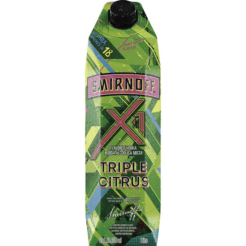 Vodka Saborizada Smirnoff X1 Triple Citrus 1L