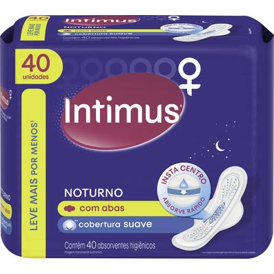 Absorvente em Gel Noturno Intimus Suave com abas 40 un