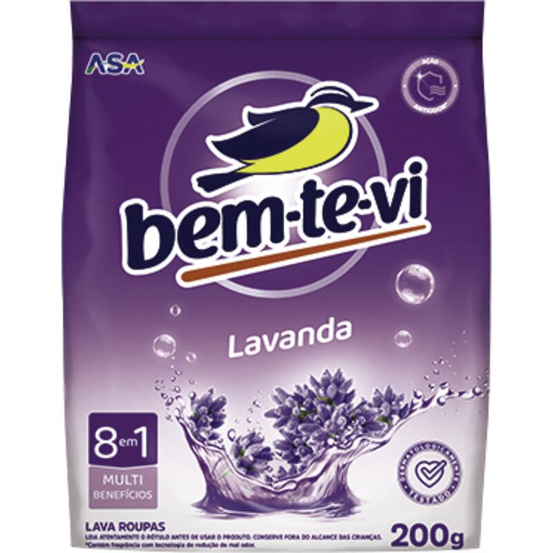 Lava Roupas em Pó Bem-te-vi Lavanda 200g