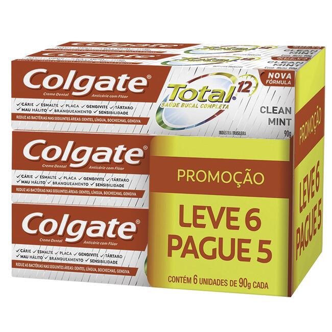 Creme Dental Colgate Clean Mint 6x90g