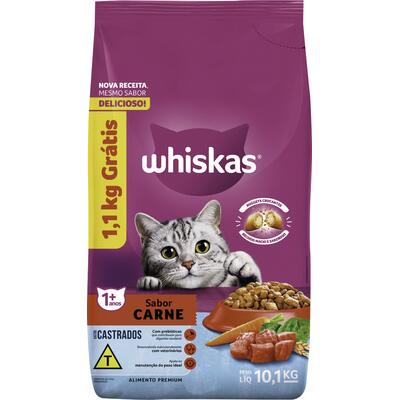 Alimento para Gatos Castrados Whiskas Carne 10,1kg