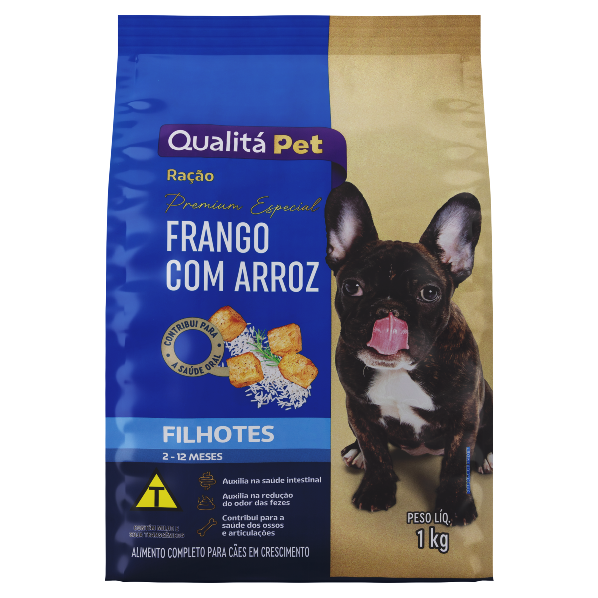 Alimento para Cães Filhotes Frango com Arroz Qualitá Pet Pacote 1kg