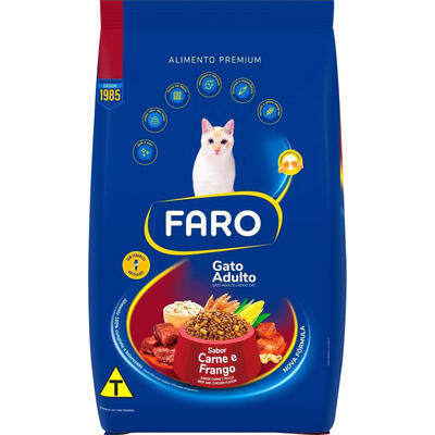 Alimento para Gatos Adultos Faro Carne e Frango 900g