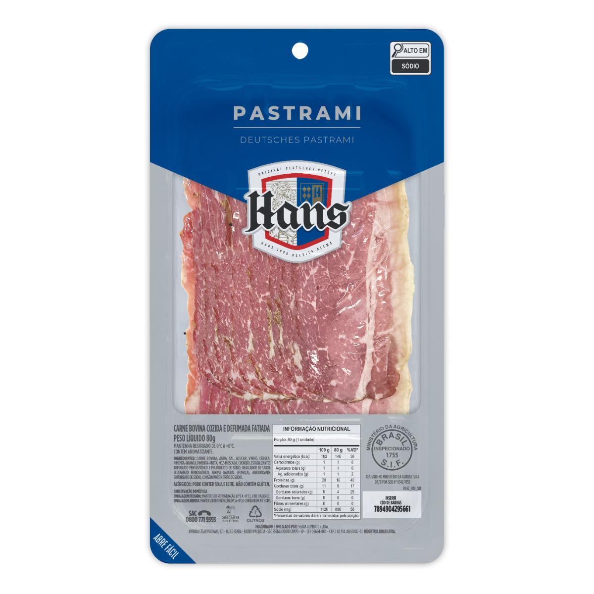 Pastrami Bovino Hans Fatiado 80g