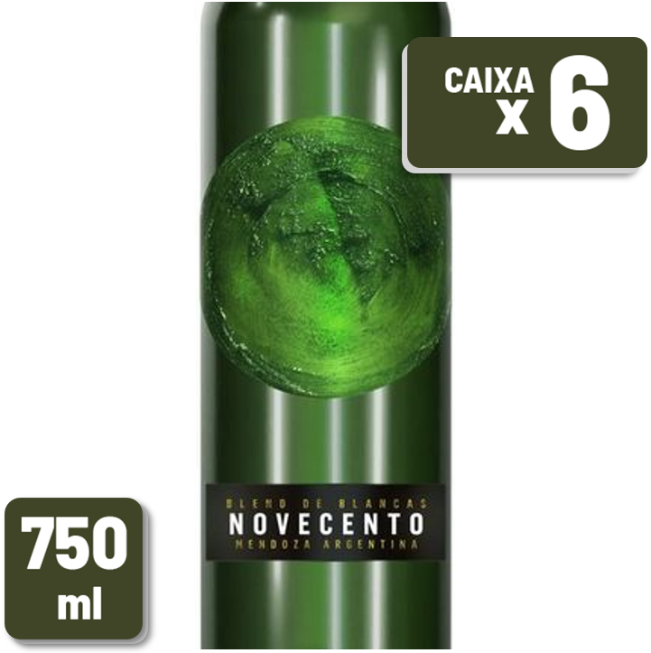 Vinho Novecento Argentino Blend de Blanc Garrafa Vidro 750ml Caixa c/ 6 un