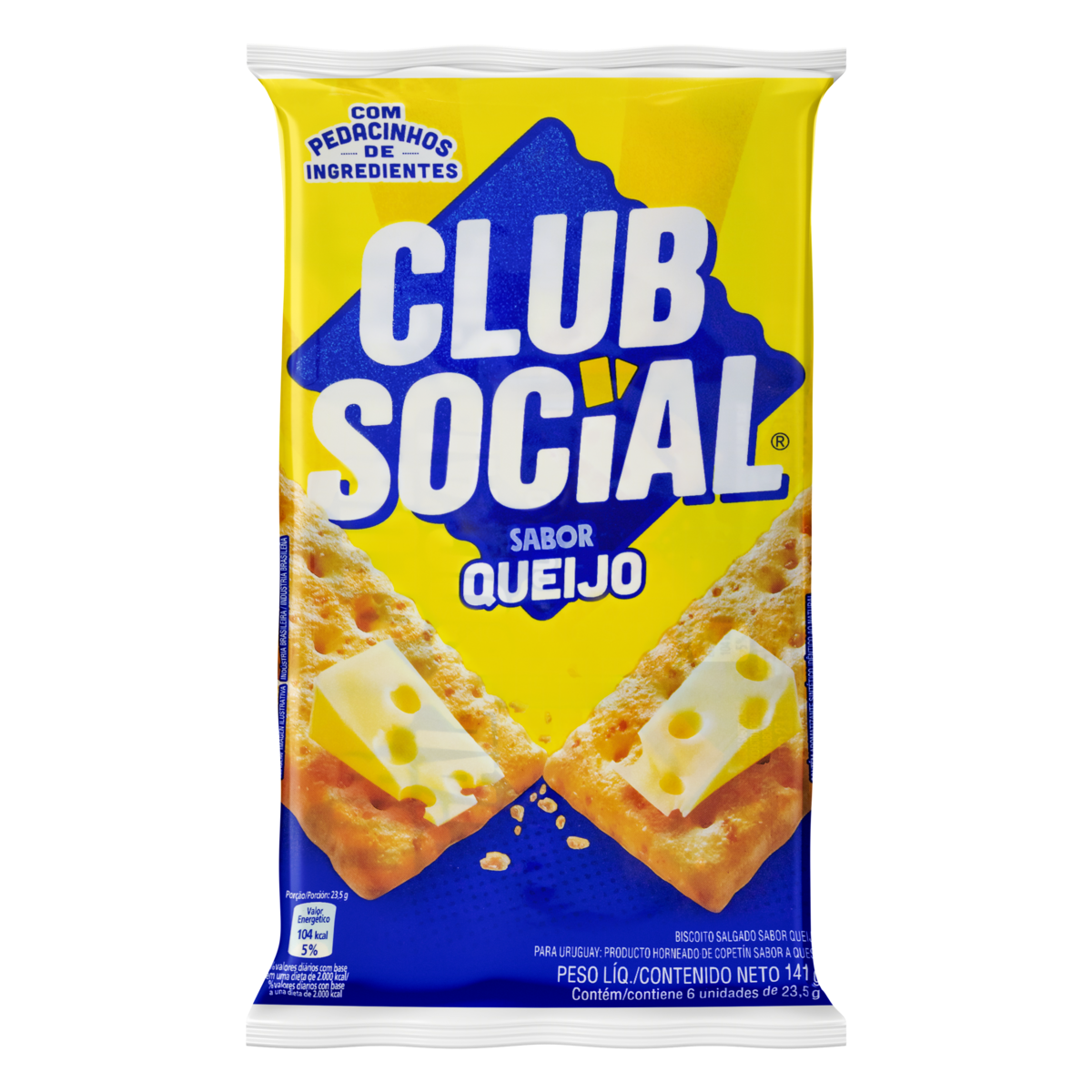 Biscoito Salgado Club Social mix de queijos multipack 141g