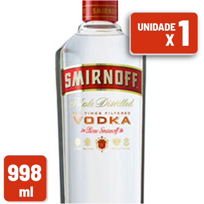 Vodka Smirnoff Original Garrafa Vidro 998ml