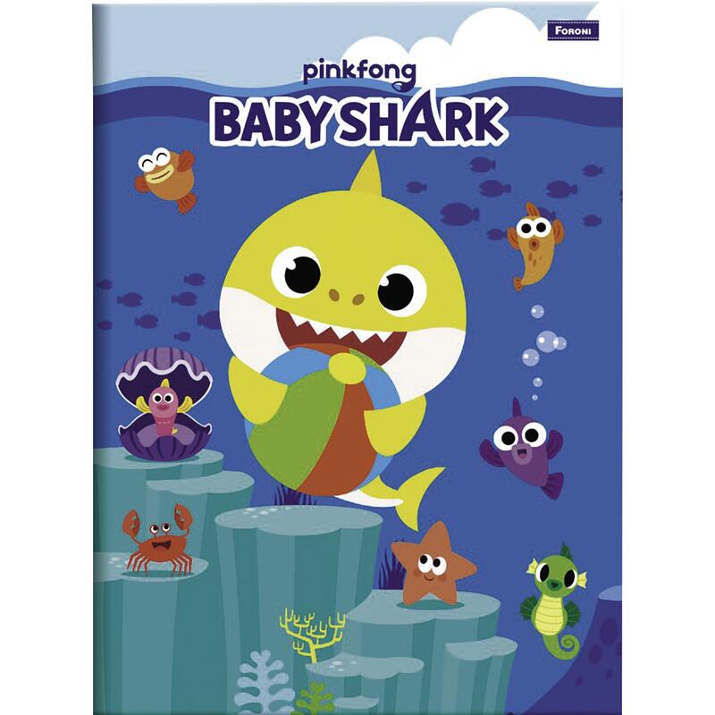 Caderno Costurado Foroni Baby Shark - 96 folhas un