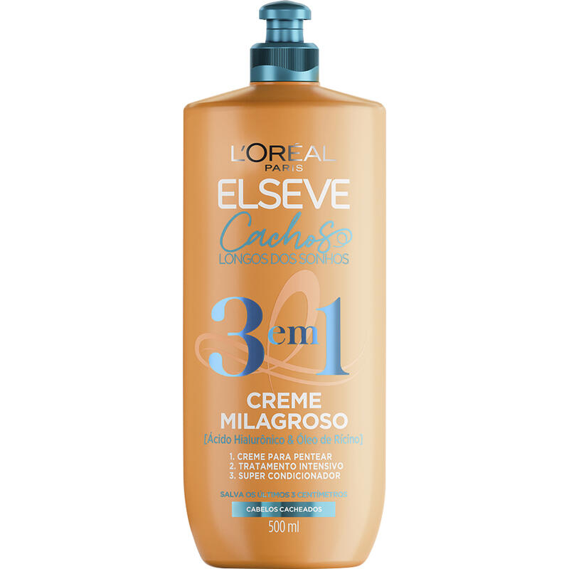 Creme Milagroso 3 em 1 Loréal Paris Elseve Cachos Longos dos Sonhos Frasco 500ml