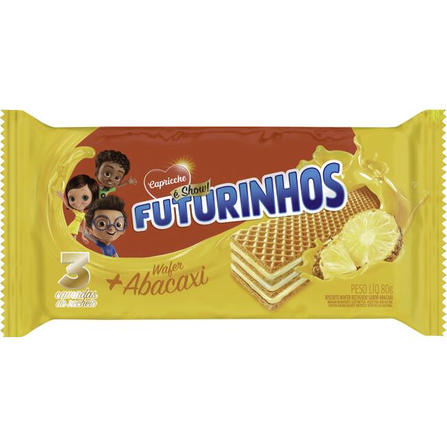 Biscoito Wafer Capricche Futurinhos Abacaxi 80g