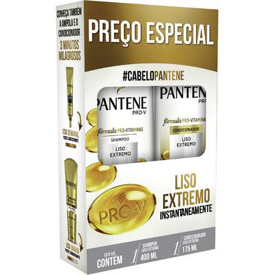 Kit Pantene Shampoo 400ml+Cond 175ml Liso Extremo