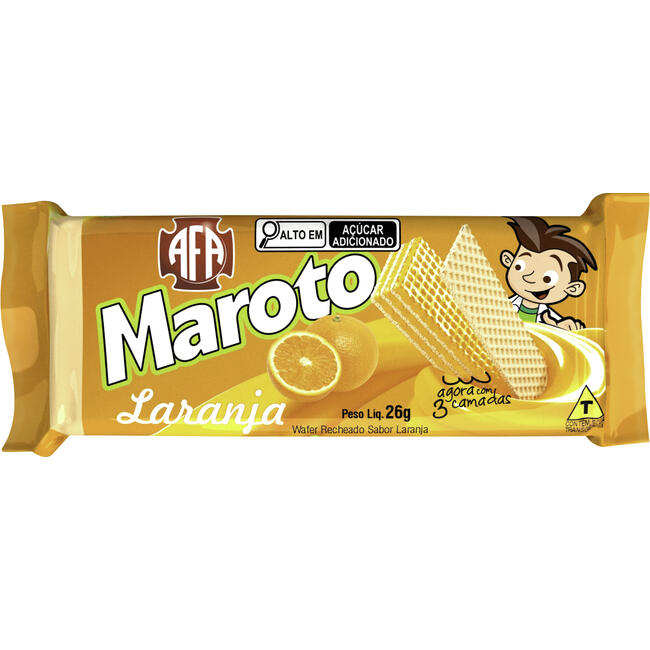 Biscoito Wafer Maroto Laranja 26g