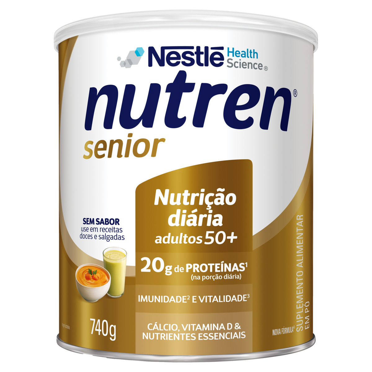 Complemento Alimentar Nutren Senior Sem Sabor 740g