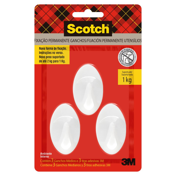 Gancho Scotch Plástico Médio