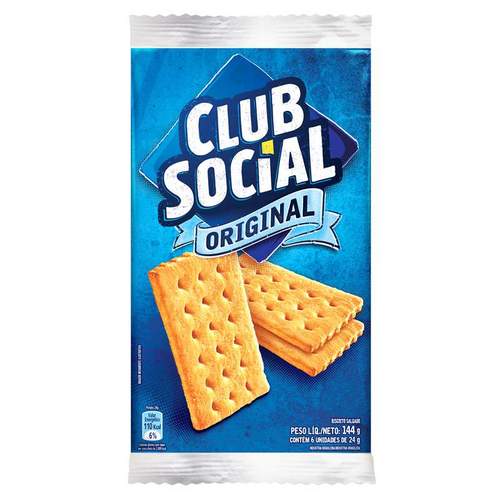 Biscoito Salgado Club Social original multipack 144g