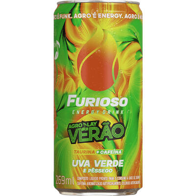 Energético Furioso Uva Verde e Pêssego 269ml