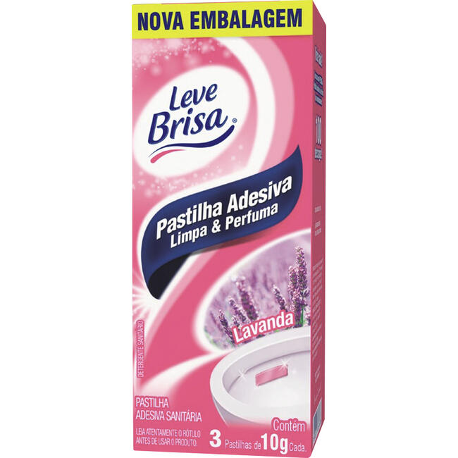 Desodorizador Leve Brisa Pastilha Adesiva Lavanda 3x10g