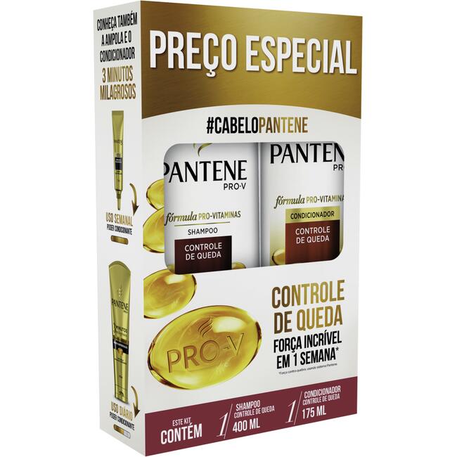 Kit Pantene Shampoo 400ml+Cond Controle de Queda