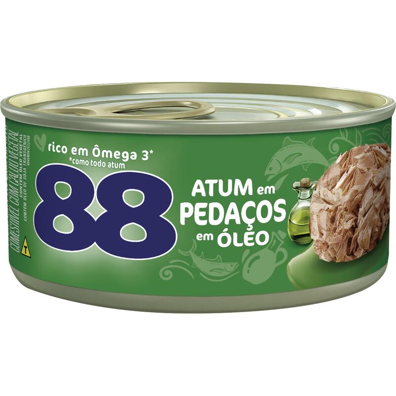 Atum em Pedaços em Óleo com Caldo Vegetal 88 Lata 98g