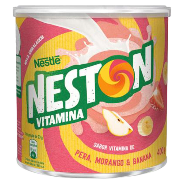 Pó para Preparo de Bebida Vitamina de Pera, Morango & Banana Neston Lata 400g